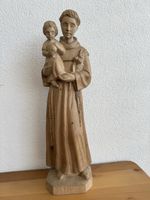 Holzfigur heiliger Antonius mit Kind 45 cm schnitzerei