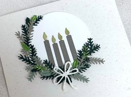 Stanzschablone Nr.620, Adventskranz, Kerzen(Sizzix geeignet)