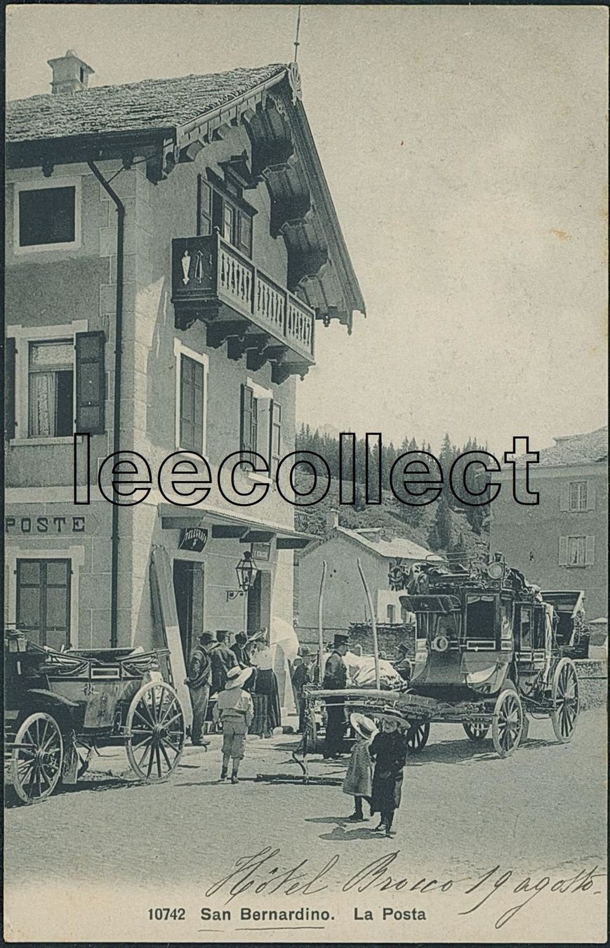Cartoline postali: GR San Bernardino - Post - Postkutsche – Usato da Schindellegi venduto da leecollect