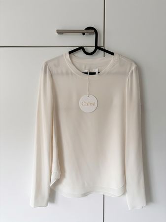 Chloé silk blouse cream size 34 new with tags