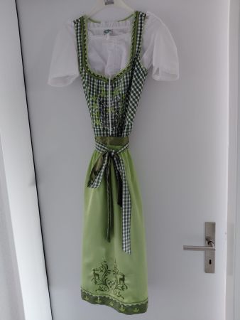 Dirndl Hammerschmid grün weiss kariert Grösse 34 gebraucht