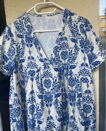 Damen Kleid Blau Weiss Grösse L guter Zustand