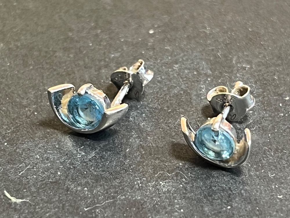 Ohrstecker Silber mit hellblauen Kristallen - 6262.03579/0002