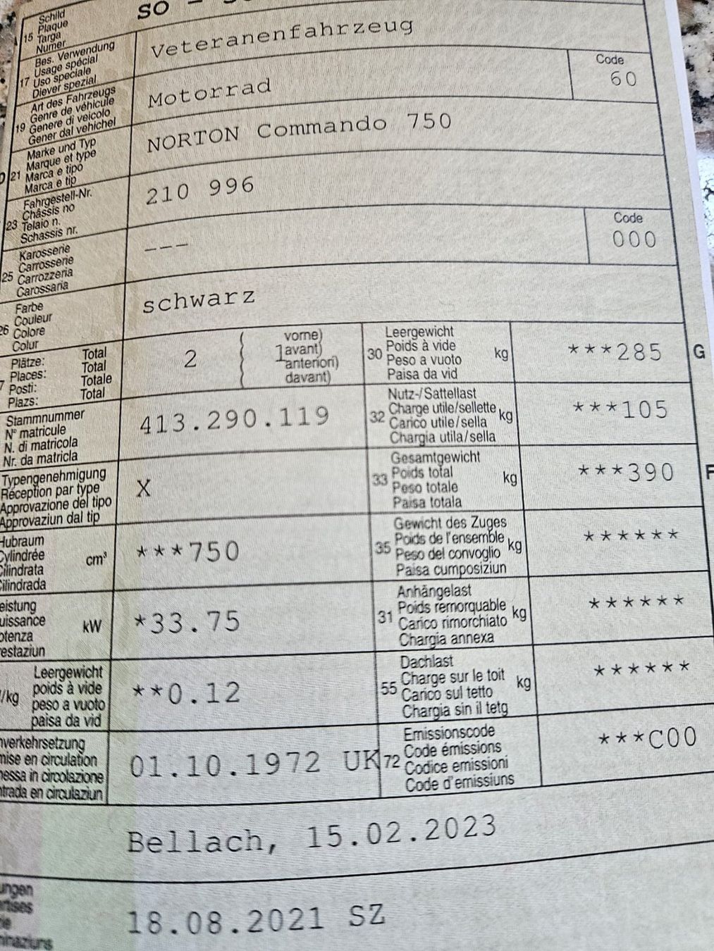 Norton Strada: Veteraneneintrag: Norton Commando 750 - Kult-Motorrad – Usato da Wolfwil venduto da BriteinSchweiz 4