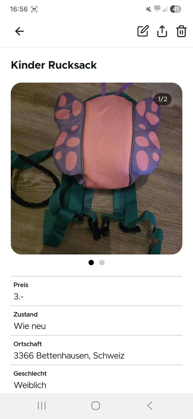 Borse & Zaini: Baby Rucksack – Usato da Bettenhausen venduto da Engel1991