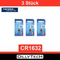 Renata CR1632 Lithium Knopfzellenbatterie - 3 Stk.