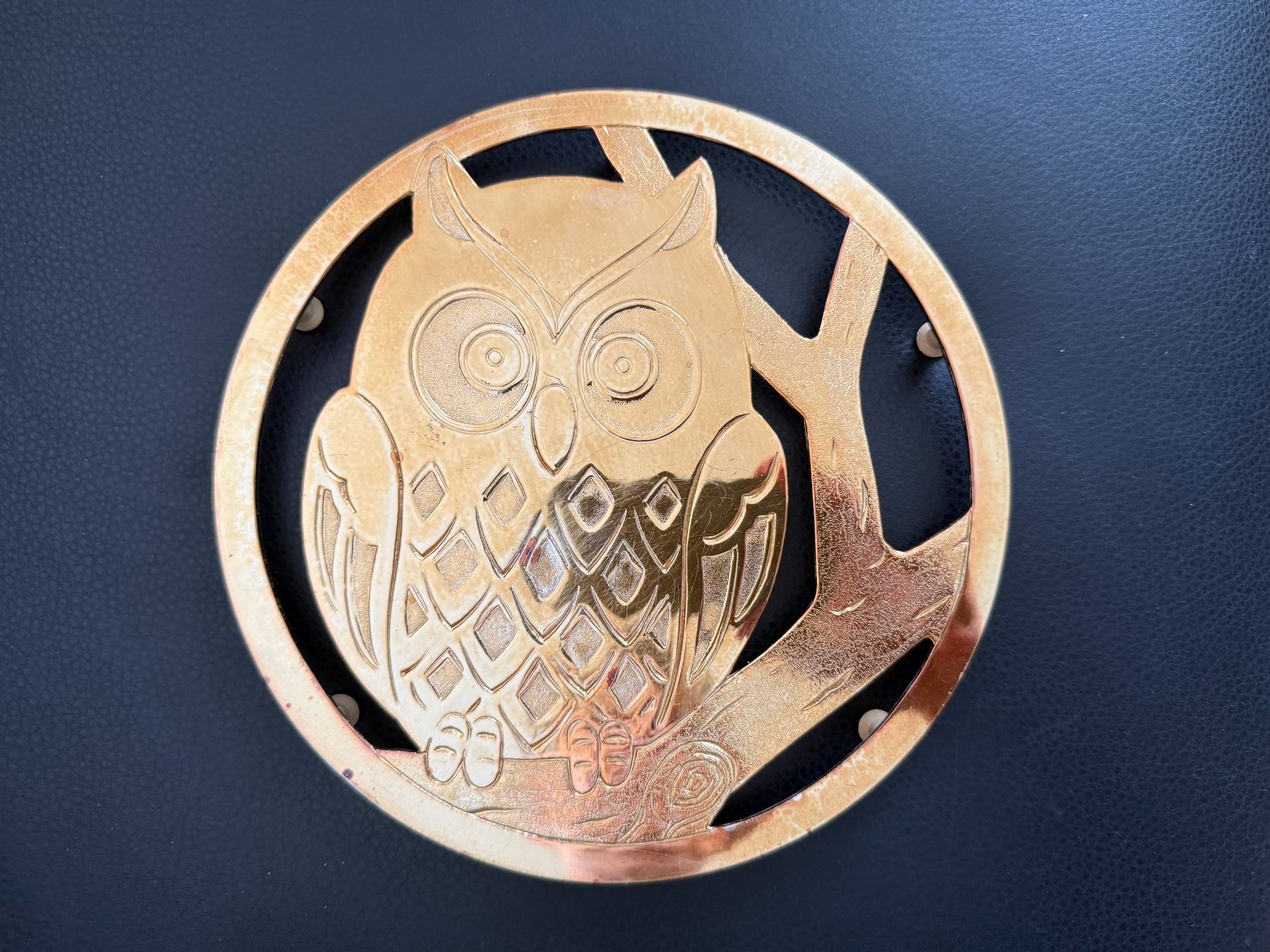 Sottobicchieri: Pfannenuntersetzer  Untersetzer  Eule  Uhu  Metall – Usato da Subingen venduto da ArtBead