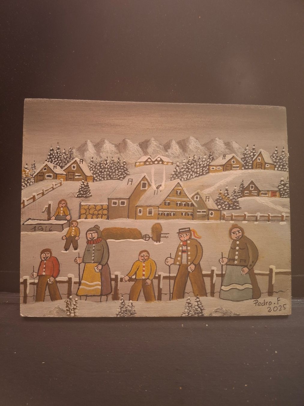 Gemälde: Bauernmalerei Mini Bild Winter  ** 90 – Gebraucht aus Zürich von Soragno50