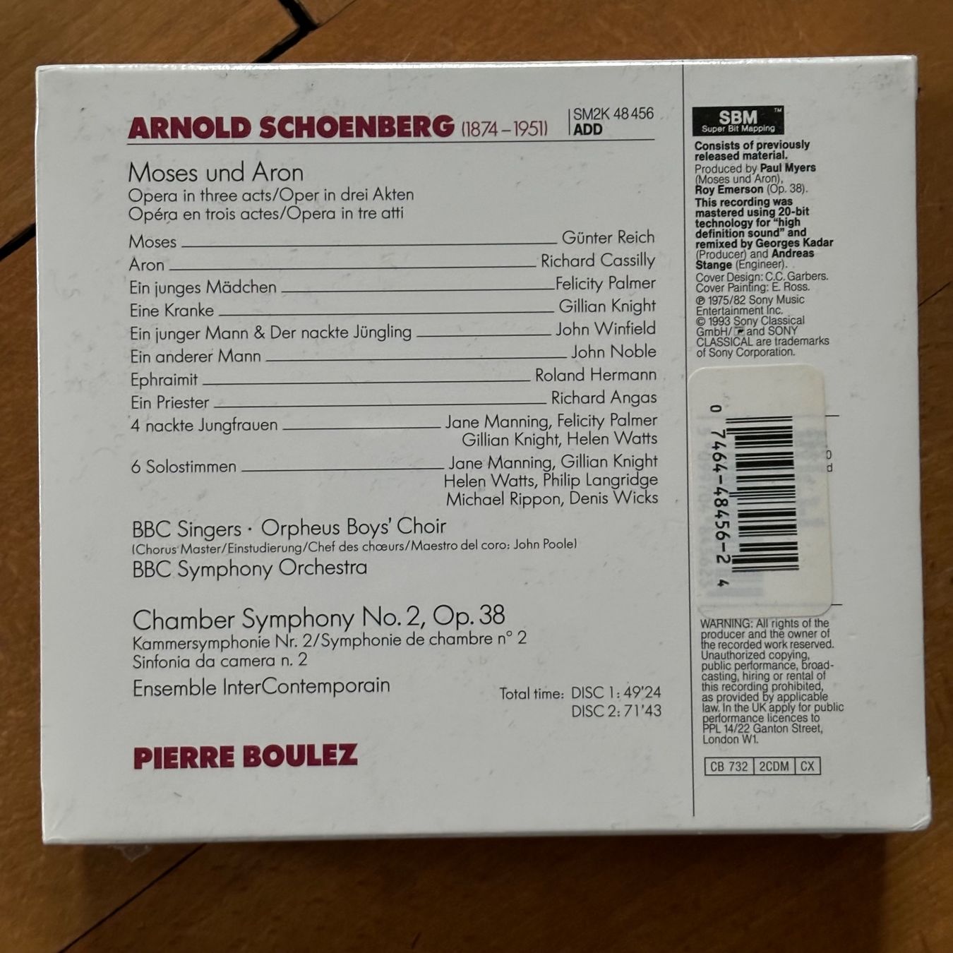 CD: Schönberg/Boulez/BBC Symphony Orchestra: Moses + Aaron / 2 – Nuovo e nell'imballaggio originale da Stans venduto da Abukadnezar 1