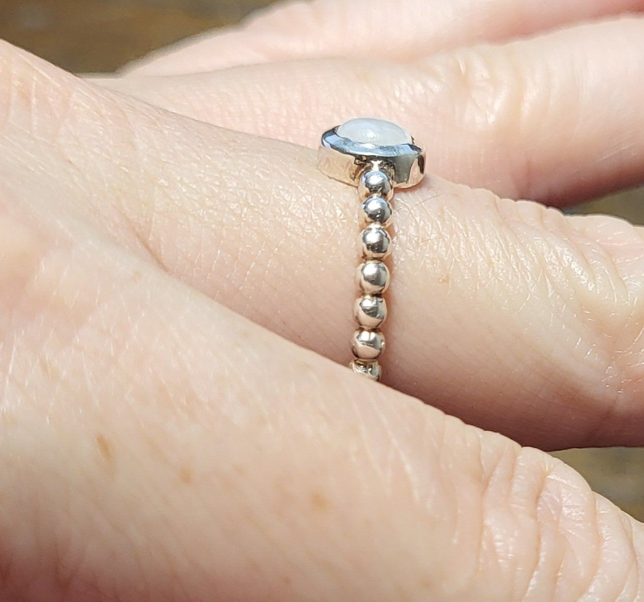 Anelli: Fingerring Gr. 57 silber mit Mondstein – Usato da Amriswil venduto da fri_2nm6
