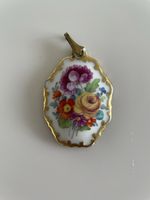 Rosenthal Porzellan Anhänger mit Blumenmotiv, Vintage