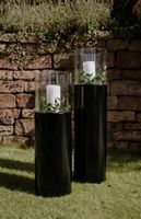 Windlichtsäule - 88cm - Glas/Metall - Kerzen Gartendeko