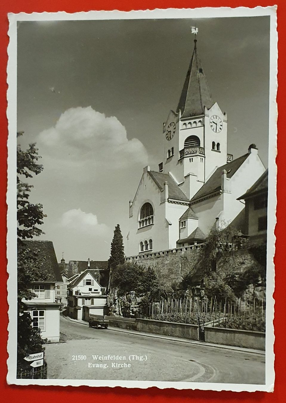 Cartoline postali: Weinfelden 1944 - evangelische Kirche – Usato da Kreuzlingen venduto da Rschweiz1