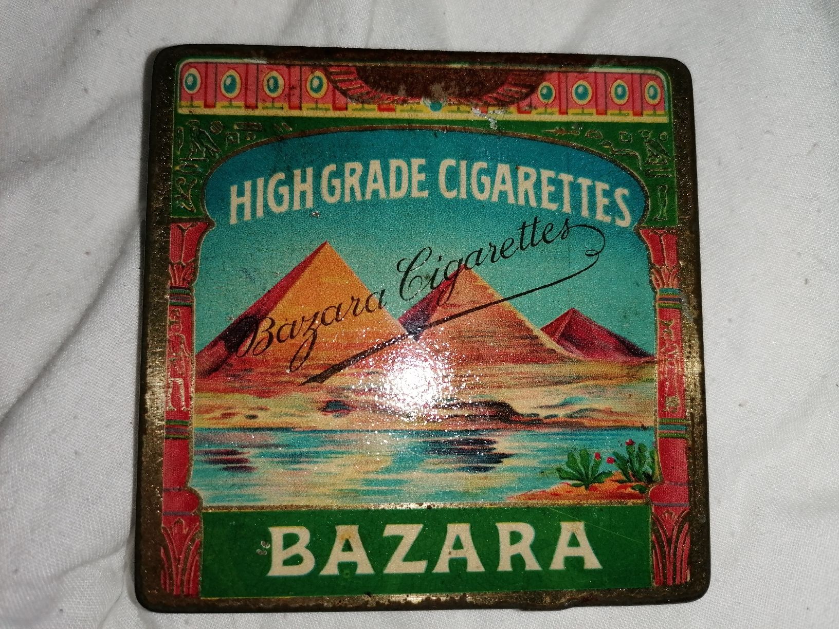 Tabacchi: Antike Blechdose Bazara 10 Zigaretten von High grade  1907 – Usato da Zürich venduto da Tin4Life