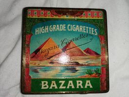 Antike Blechdose Bazara 10 Zigaretten von High grade  1907