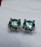 Boucles d'oreille argent avec moissanites 2 ct certifié GRA