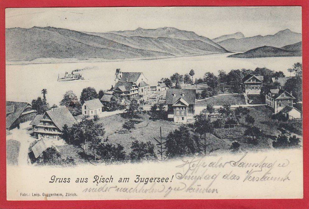 Cartoline postali: RISCH AM ZUGERSEE 1906 – Usato da Grüningen venduto da Kartenlaube
