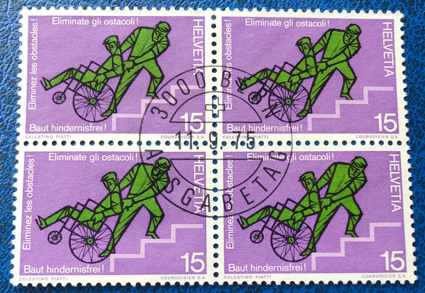 Tutti i francobolli: 4 er Block Nr.568 mit Vollstempel Bern – Usato da Aarau venduto da Billa007