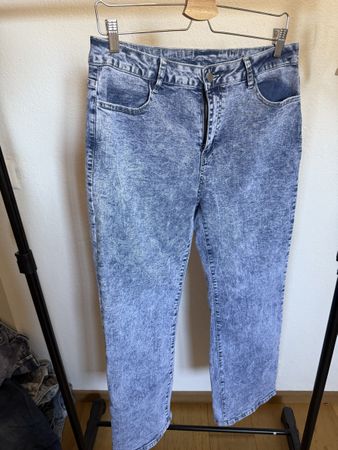 Damen Shein Jeans blau Acid Wash Grösse XL