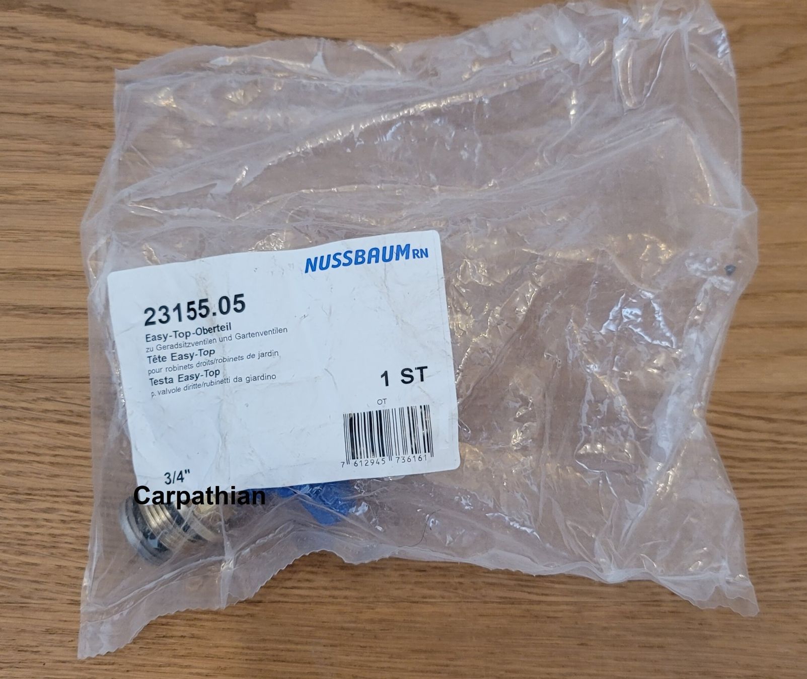 Rubinetteria: Oberteil Geradsitzventil 3/4" Nussbaum **TOP ANGEBOT** – Nuovo e nell'imballaggio originale da Unterlunkhofen venduto da Carpathian 1