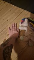 Peluche licorne crochet fait main multicolore neuf