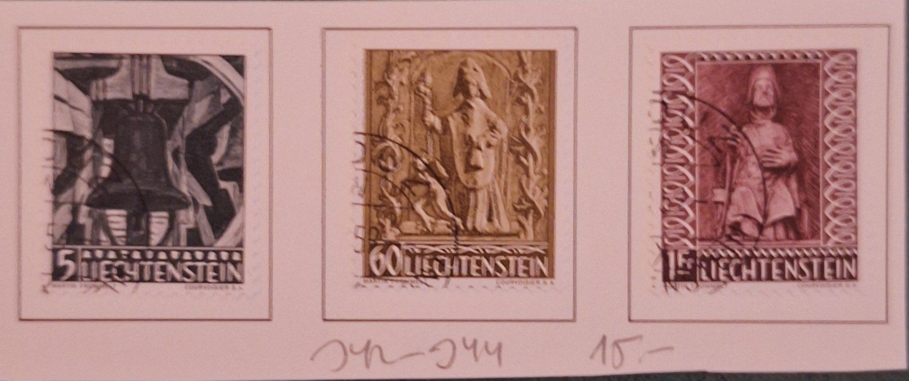 Tutti i francobolli: Timbres du Liechtenstein - Série complète, 1959 – Usato da Genève venduto da JLV01