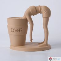 Caffeine Dive Sculpture - Funny Coffee Lover Art - 3D Print