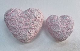 Herz rosa 17 cm (gross) aus Polyresin / Dekoration Frühling
