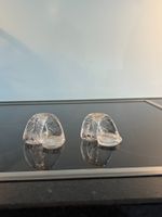 2 Serviettenringe Glas farblos Hadeland Norwegen 60er Jahre