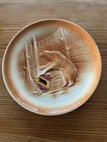 Vintage Wandteller/Zierteller mit Bär, Durchmesser 25cm