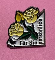 Pin Gelbe Rose Brosche "Für Sie persönlich" Vintage Deko 🌹