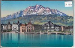 Luzern - Postgebäude und Hotel Monopol, Gotthard u. Du Lac
