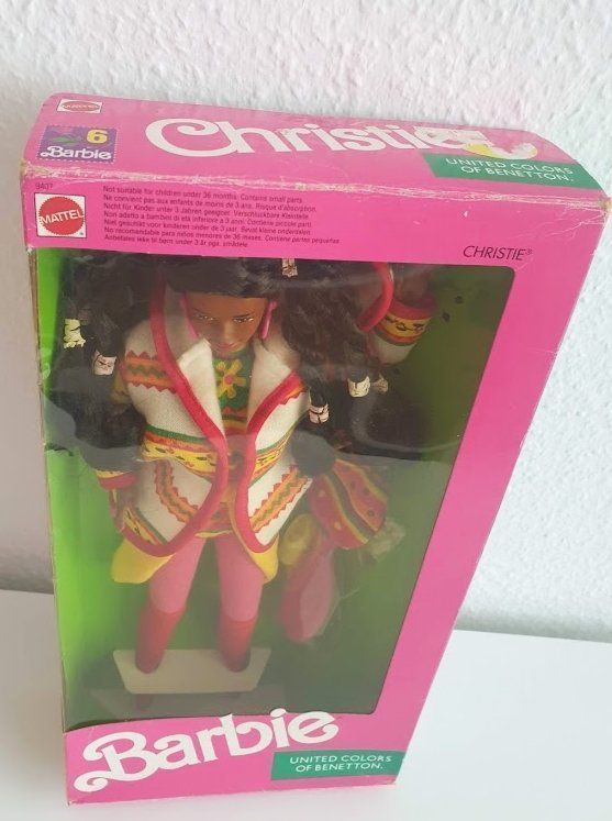 Puppe Barbie Christie United Colors of Benetton 1990 (Nuovo e nell