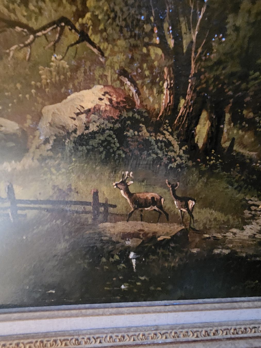 Tableaux: gemälde waldrehe – D'occasion à Schwellbrunn par Omega-alpha 1