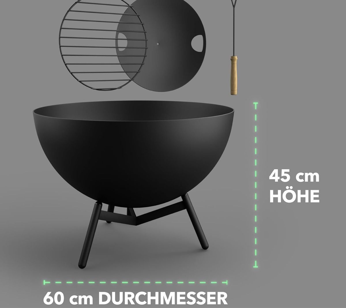 Bracieri: Feuerschale - Ø 60cm - Geneigte & horizontale Position - – Nuovo e nell'imballaggio originale da Amriswil venduto da JaJa-Express 5