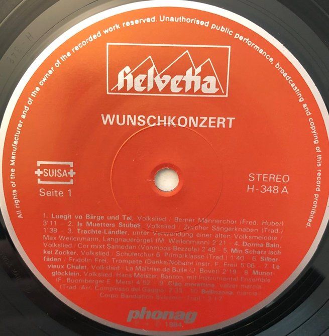 Dischi in vinile: Wunschkonzert (CH Volkslieder, LP) – Usato da Grüningen venduto da azulmarron 2