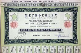 Metrocolex Metropolitaine et Coloniale d'Entreprises, Paris