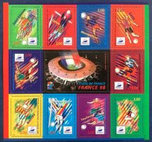 1998 Frankreich Fussball Meisterschaft Block 17 ** + ET