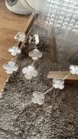 Set Silber Perlmutt Blumen (Ohrringe+Armband)