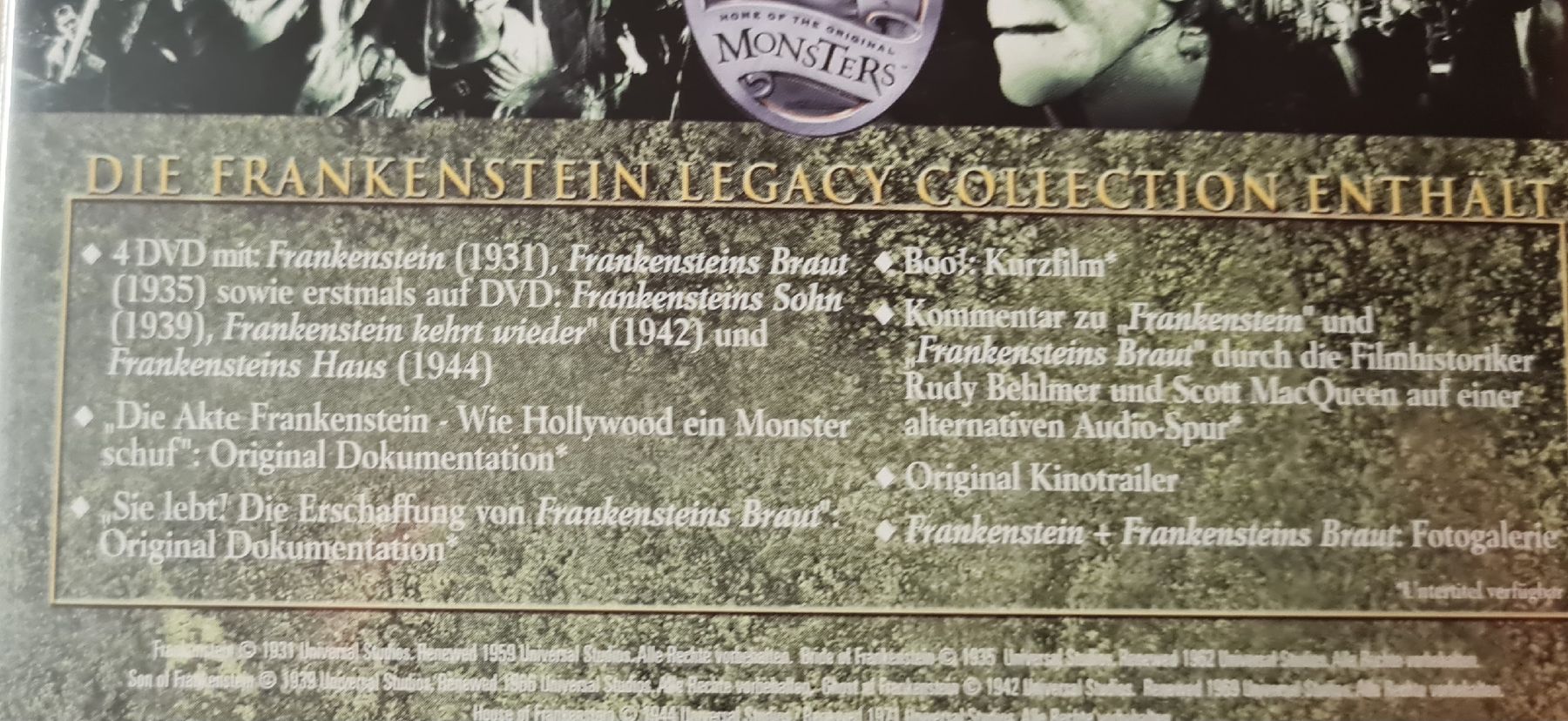 Tutti i DVDs: Universal Classic Monster Collection DVD Set -Top! – Nuovo (secondo la descrizione) da Turbenthal venduto da Stoertebeker 3