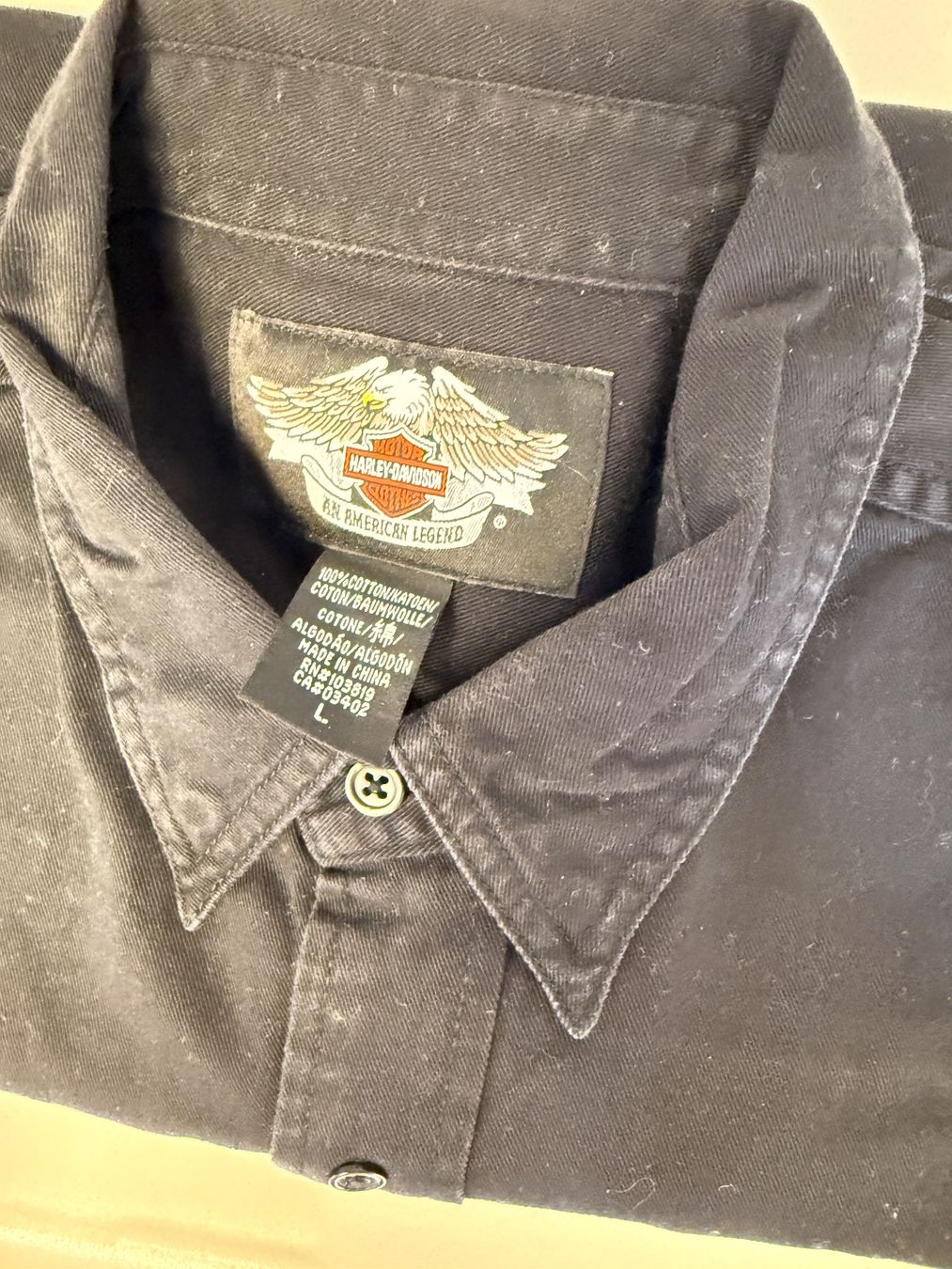 Harley-Davidson Camicie: Harley-Hemd, langarm, Grösse L – Usato da Steinhausen venduto da Erwa1 2