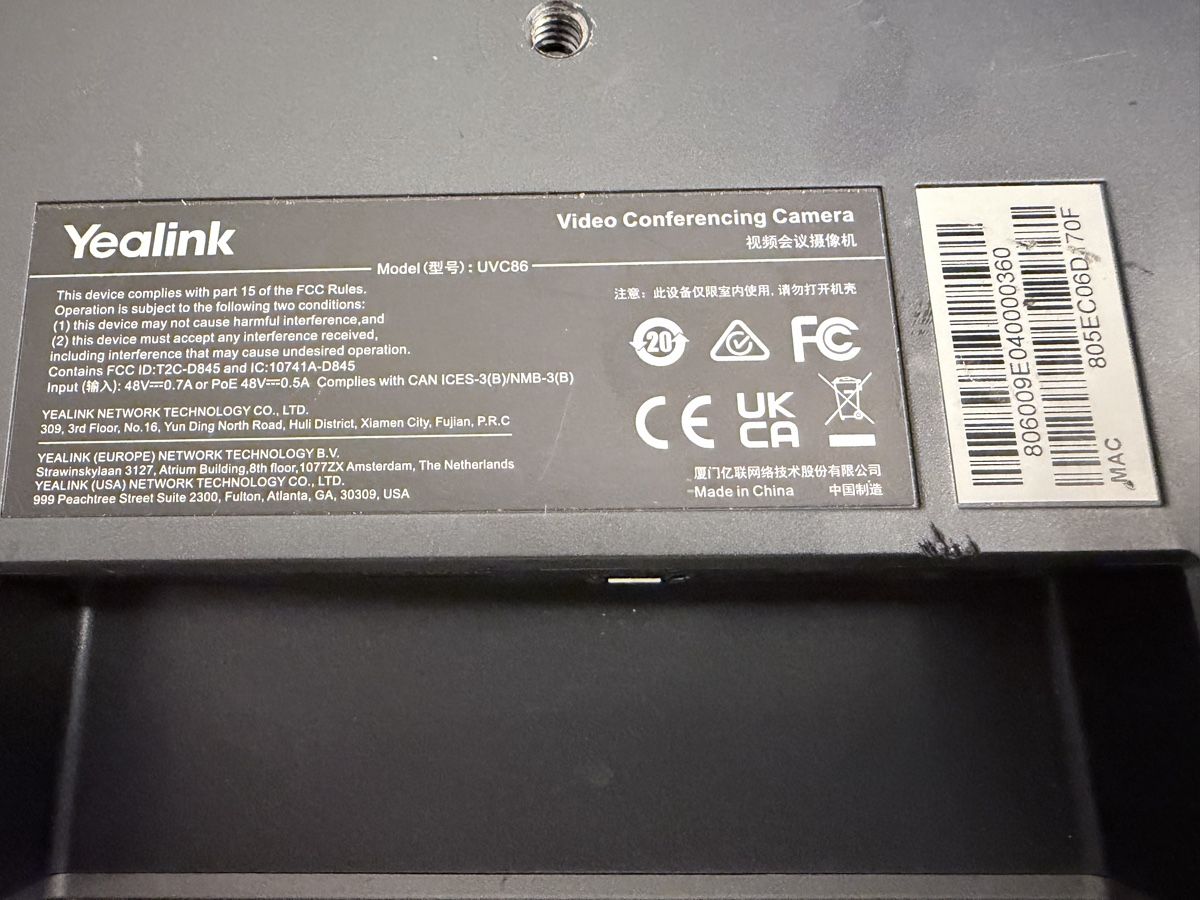 Videocamere: Yealink UVC86 – Difettoso da Schlieren venduto da Kamacho 5