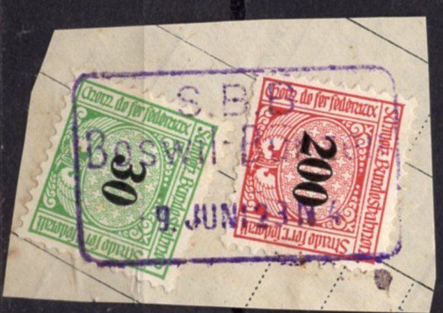 Tutti i francobolli: Lot   Eisenbahnmarken  AUSSCHNITTE – Usato da Aarau venduto da kufi44 1