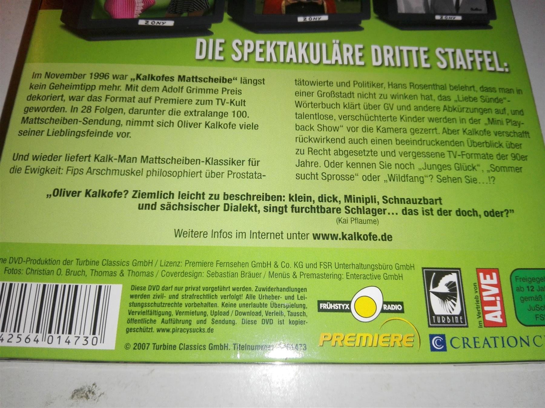 Alle DVDs: Kalkofes Mattscheibe       ( 3.Staffel ) – Gebraucht aus St. Gallen von elkapone 7