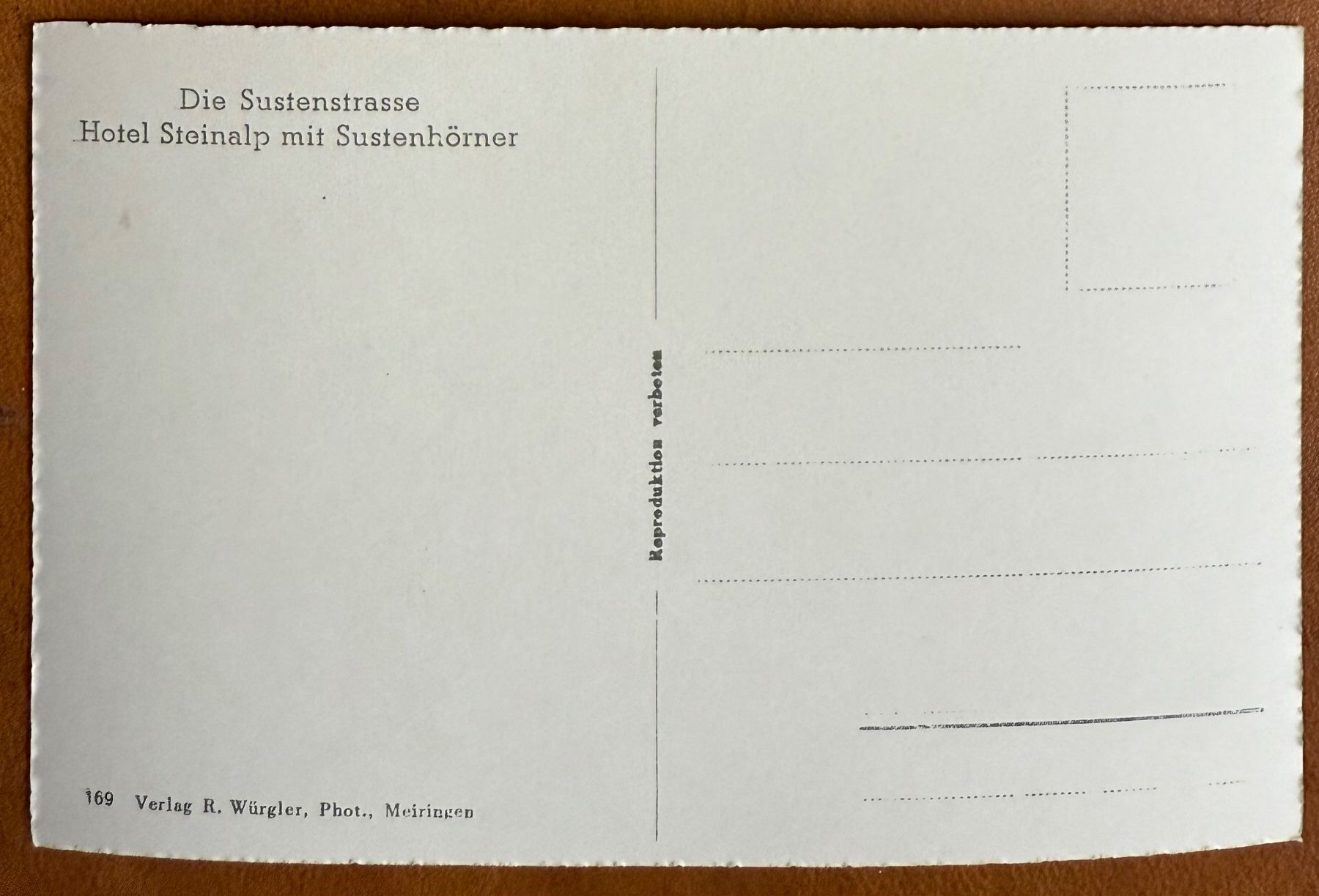 Cartoline postali: AK: Sustenstrasse Hotel Steinalp – Usato da Lutry venduto da Ediego 1