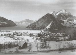 Stansstad NW von der Sommerweid Repro AK Winter 1950 1951