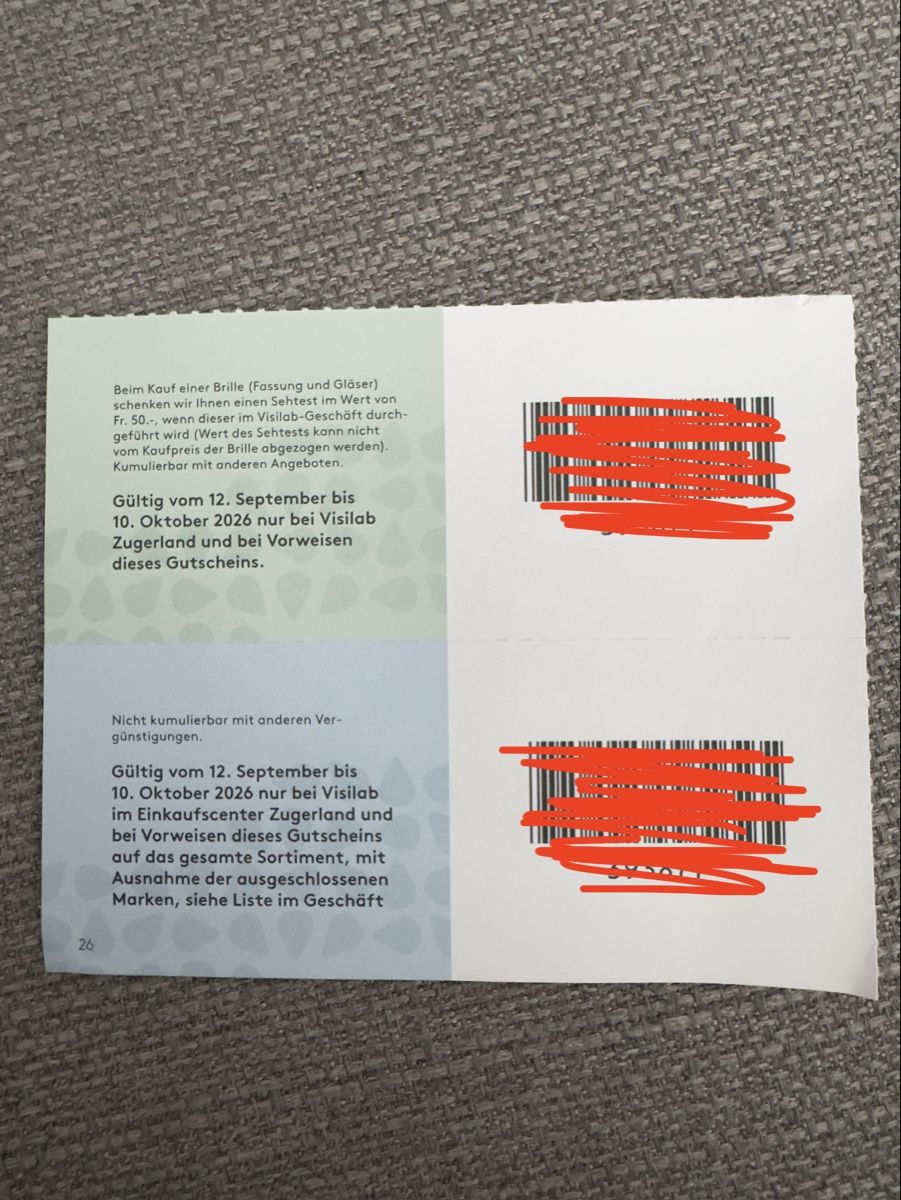 Gutscheine: VISILAB Rabatt | Zugerland – Neu und originalverpackt aus Sins von sum_lv6d 1
