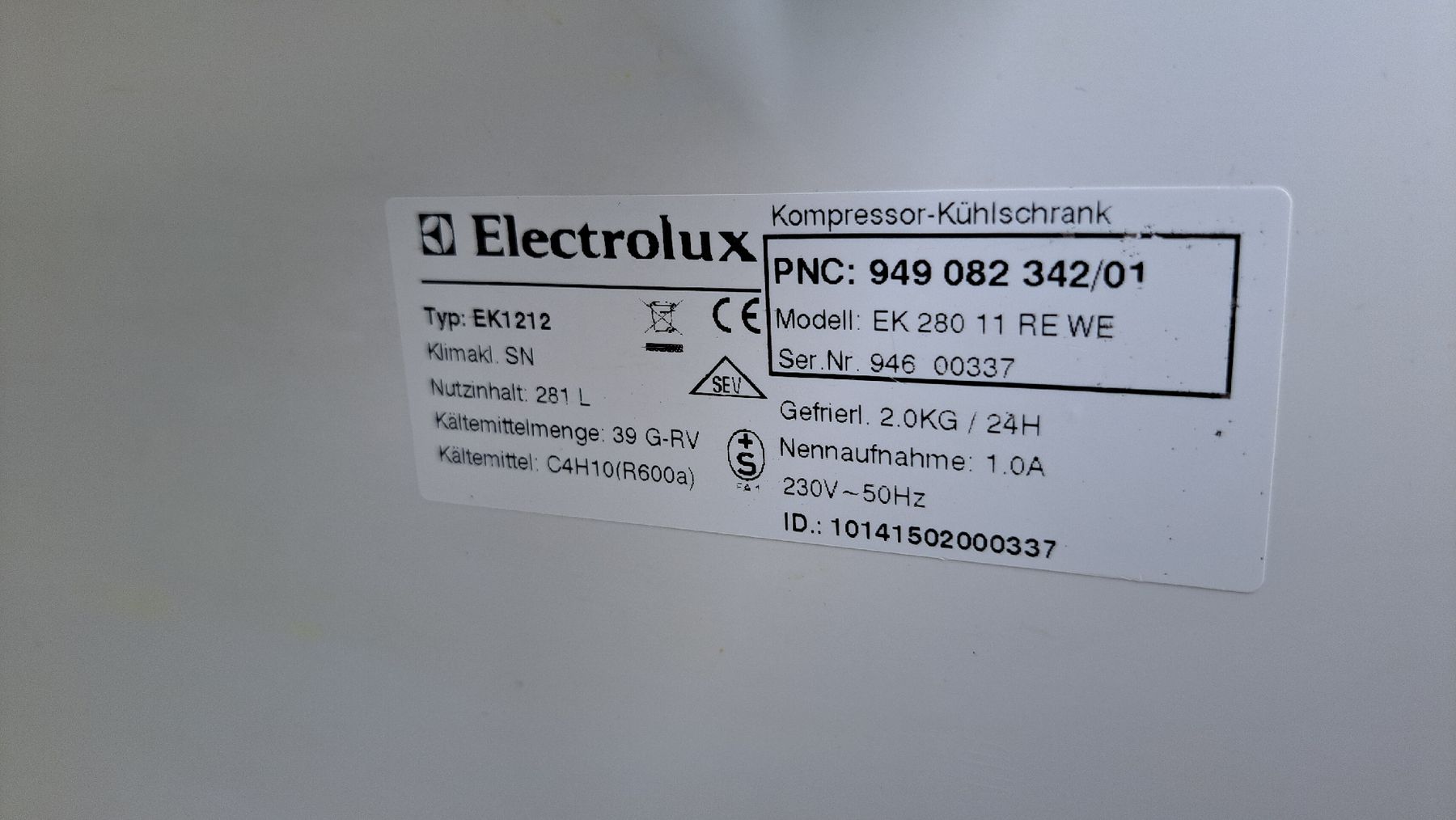 Frigoriferi: Kühlschrank Elektrolux Tablar – Usato da Bischofszell venduto da Haetti0 4