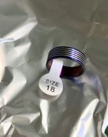 EDELSTAHLRING, BLAU/SILBER  GR. 19 NEU
