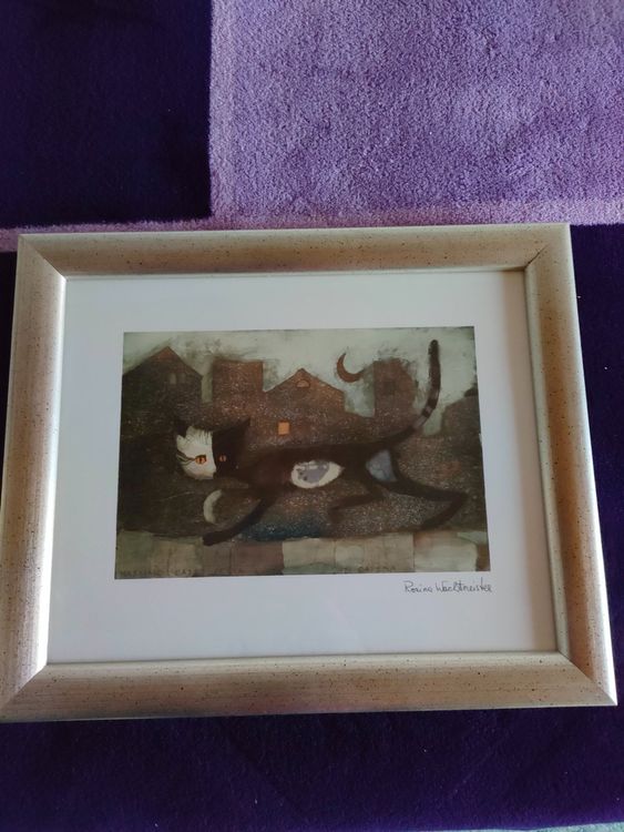 Rosina Wachtmeister Bild "Katze" gerahmt 1